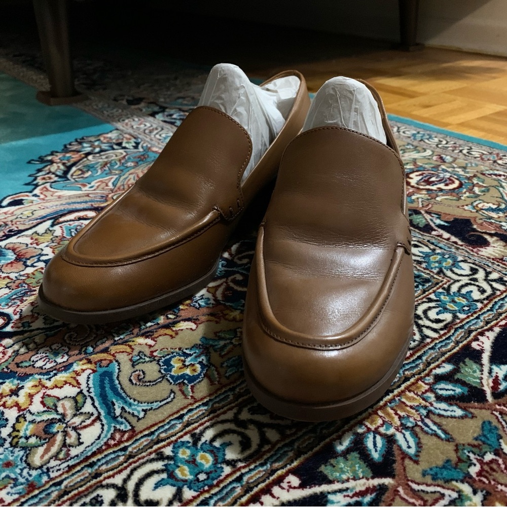 Franco Sarto Womens Newbocca Loafer in Cognac Brown (9.5)